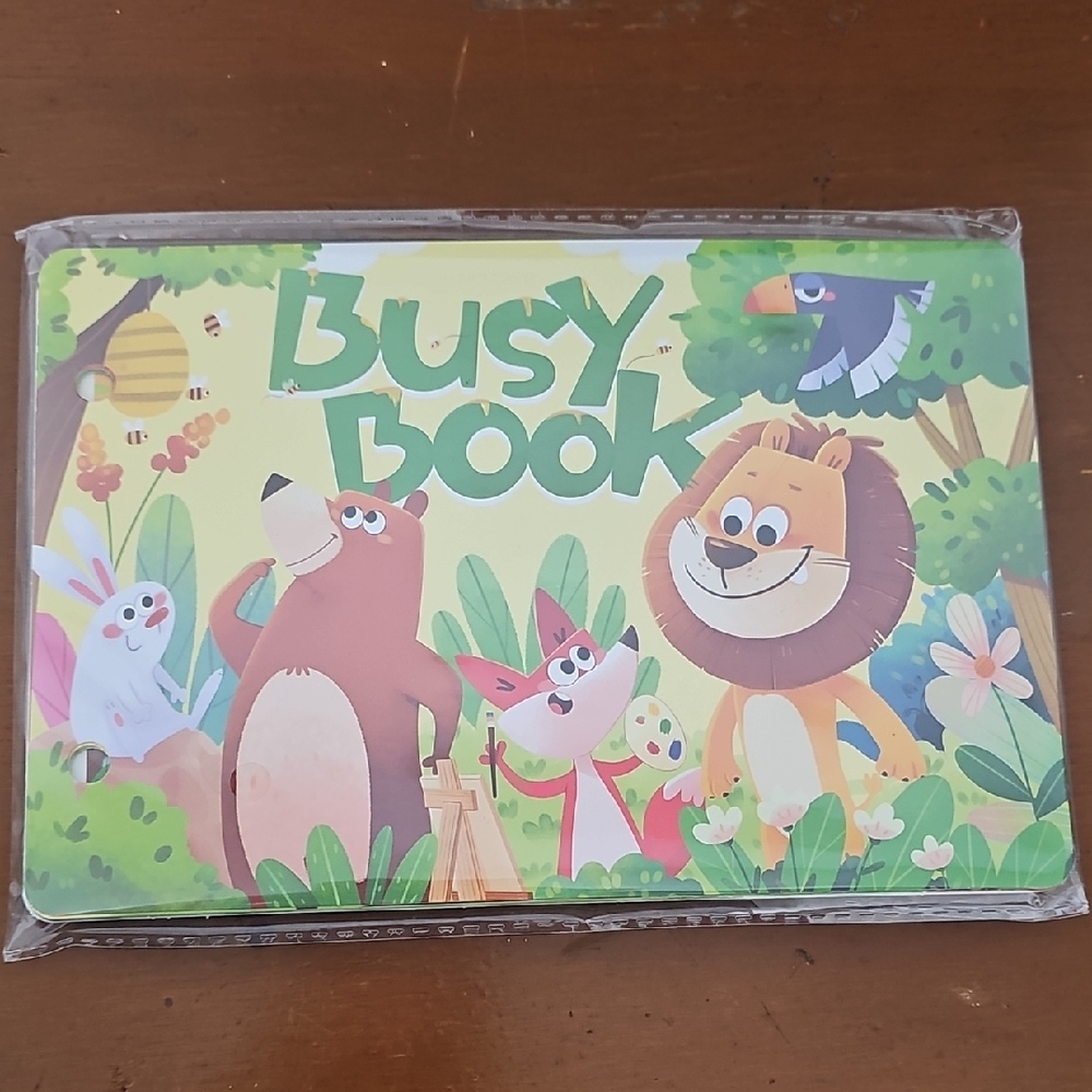 Busy Book Kids Toy - Green Illustrated Activity Book